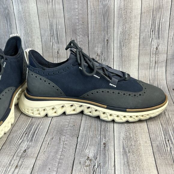Cole Haan 5.ZEROGRAND Wingtip Oxford Shoes Men's 9W Light Navy C36507 NWOB - Picture 8 of 11